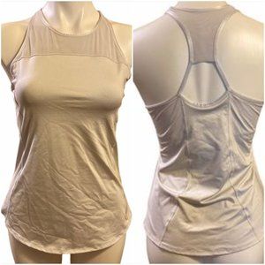 Athleta gray mesh keyhole razorback tank top